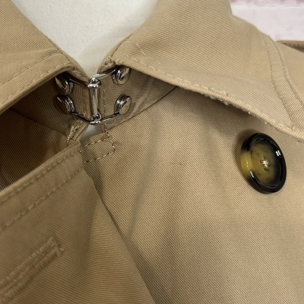 MNG Sleeveless Button-Down Trench Coat Khaki Small - Picture 6 of 13
